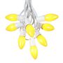 Picture of C9 25 Light String Set with Ceramic Yellow Bulbs on White Wire