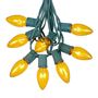 Picture of 100 C9 Christmas Light Set - Yellow Bulbs - Green Wire