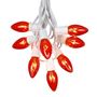 Picture of 100 C9 Christmas Light Set - Orange Bulbs - White Wire