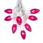 Picture of 100 C9 Christmas Light Set - Pink Bulbs - White Wire
