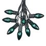 Picture of 100 C9 Christmas Light Set - Green Bulbs - Black Wire