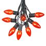 Picture of 100 C9 Christmas Light Set - Orange Bulbs - Black Wire