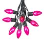 Picture of 100 C9 Christmas Light Set - Pink Bulbs - Black Wire