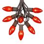 Picture of 100 C9 Christmas Light Set - Orange Bulbs - Brown Wire