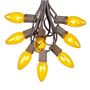 Picture of 100 C9 Christmas Light Set - Yellow Bulbs - Brown Wire