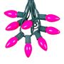 Picture of 100 C9 Ceramic Christmas Light Set - Pink - Green Wire
