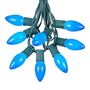 Picture of 100 C9 Ceramic Christmas Light Set - Blue - Green Wire