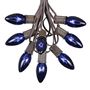 Picture of 25 Twinkling C9 Christmas Light Set - Blue - Brown Wire