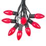 Picture of 100 C9 Ceramic Christmas Light Set - Red - Black Wire