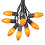 Picture of 100 C9 Ceramic Christmas Light Set - Orange - Black Wire