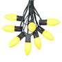 Picture of 100 C9 Ceramic Christmas Light Set - Yellow - Black Wire