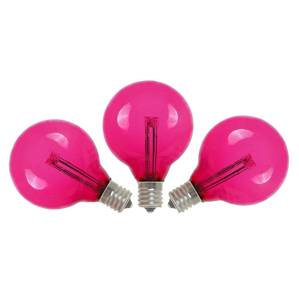 Pink LED G40 Glass Globe Light Bulbs - Novelty Lights