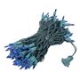 Picture of Blue Christmas Mini Lights 100 Light 50 Feet Long on Green Wire