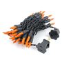 Picture of Black Wire Frosted Orange Christmas Mini Lights 50 Light 11 Feet Long