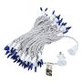 Picture of Blue Christmas Mini Lights 100 Light 50 Feet Long on White Wire