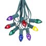 Picture of 25 Light String Set with Assorted Transparent C7 Bulbs on Green Wire