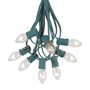 Picture of C7 25 Light String Set with Clear Twinkle Bulbs on Green Wire