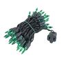 Picture of Green Christmas Mini Lights 50 Light on Black Wire 11 Feet Long