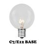 Picture of E12 Clear G50 7 Watt Replacement Bulbs 25 Pack E12 Base