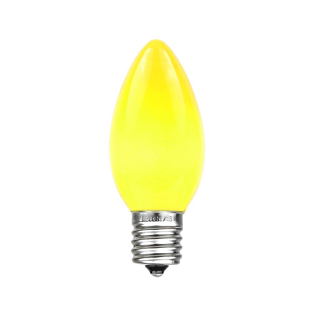 BOX of 24 NEW ceramic YELLOW CHRISTMAS C9 string light bulb 130V replacement 7w 