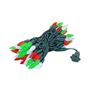 Picture of Red Green & White 70 LED C6 Strawberry Mini Lights Commercial Grade Green Wire