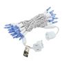 Picture of 35 Light Traditional T5 Blue LED Mini Lights White Wire