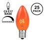 Picture of Amber/Orange Transparent C9 7 Watt Replacement Bulbs 25 Pack