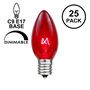 Picture of Red Transparent C9 7 Watt Replacement Bulbs 25 Pack