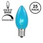 Picture of Teal Transparent C9 7 Watt Replacement Bulbs 25 Pack