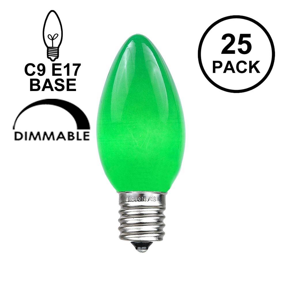 3 Holiday 4 Packs C9 Ceramic GREEN Christmas Light Replacement Bulbs Total of 12 