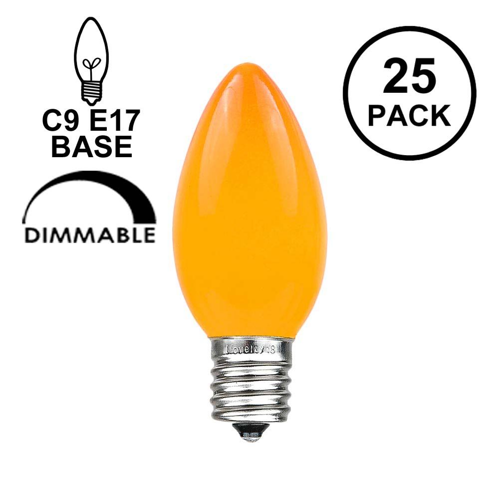 Box of 25 C9 Orange Triple Dipped Transparent Indoor/Outdoor Christmas Bulbs 