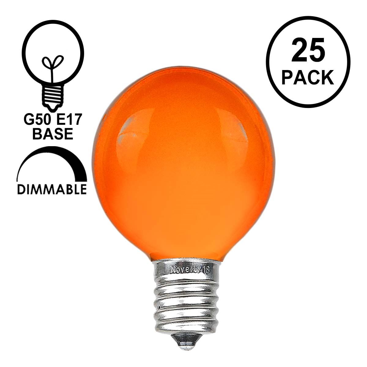Orange Triple Dipped Transparent Christmas Bulbs Box of 25 C7 Twinkle Amber 