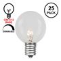 Picture of E12 Clear G50 7 Watt Replacement Bulbs 25 Pack E12 Base
