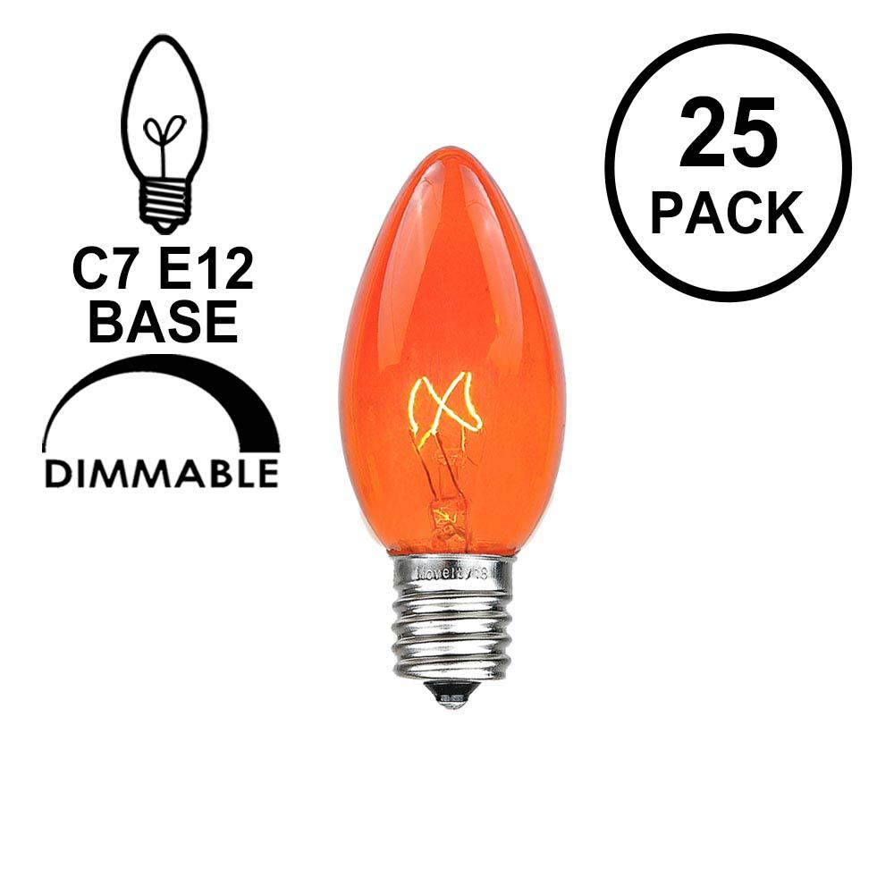 Picture of Amber Transparent C7 5 Watt Bulbs