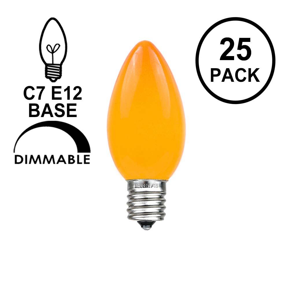 Picture of Orange Ceramic Opaque C7 5 Watt Replacement Bulbs 25 Pack
