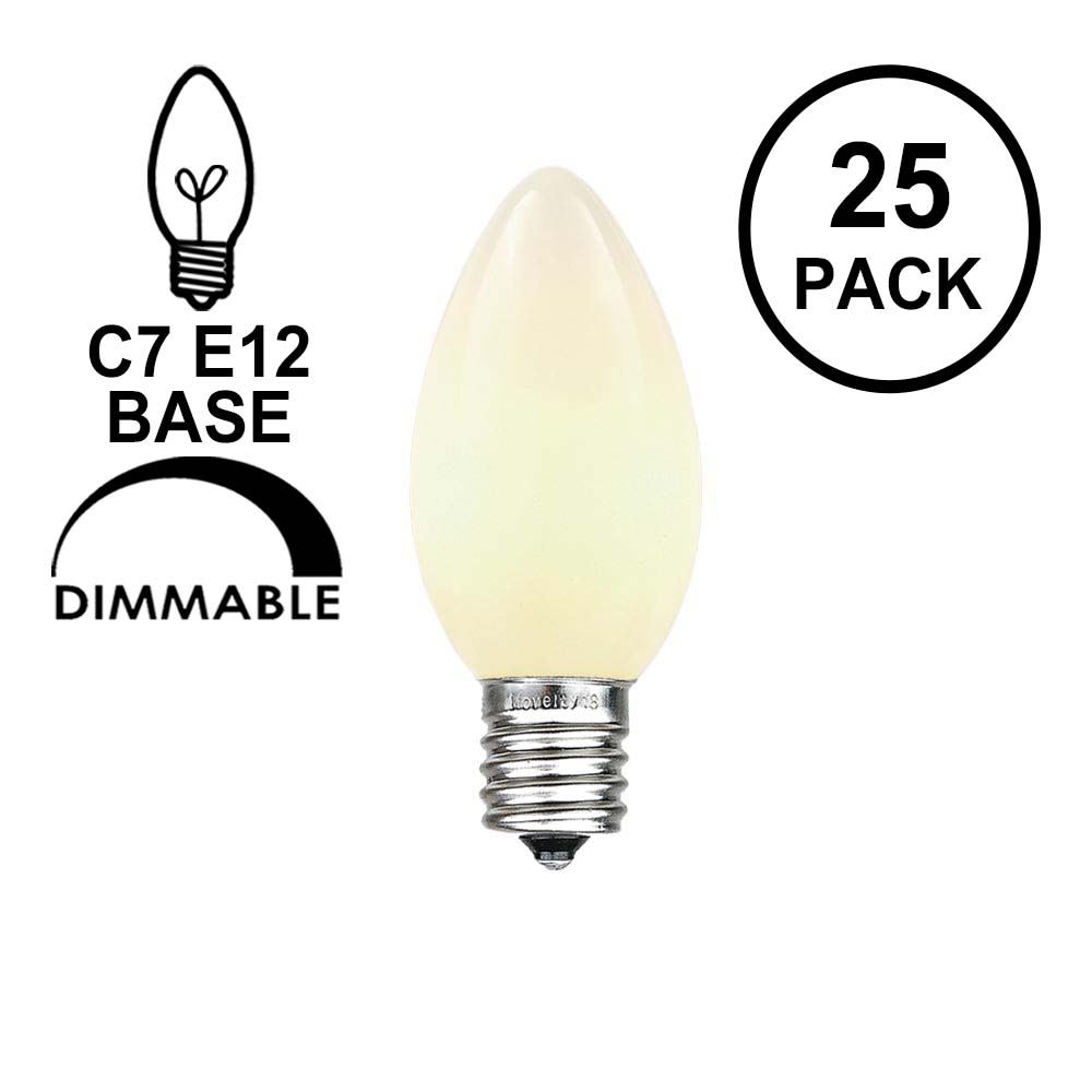 Picture of White Ceramic Opaque C7 5 Watt Replacement Bulbs 25 Pack