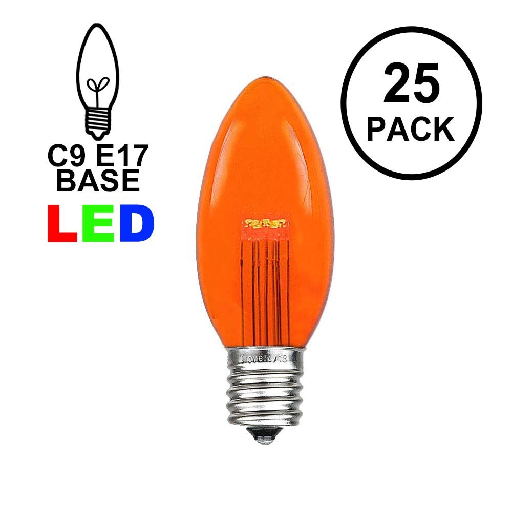 Picture of Amber (Orange)  Smooth Glass C9 LED Bulbs - 25k