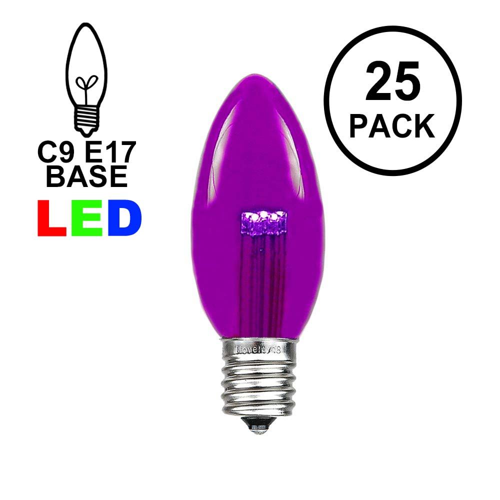 Picture of Purple Smooth Glass C9 LED Bulbs - 25pk