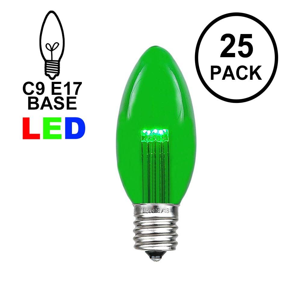 Picture of Green Smooth Glass C9 LED Bulbs - 25pk