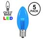 Picture of 5 Pack Blue Smooth Glass C9 LED Bulbs