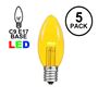 Picture of 5 Pack Yellow Smooth Glass C9 LED Bulbs