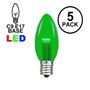 Picture of 5 Pack Green Smooth Glass C9 LED Bulbs