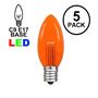 Picture of 5 Pack Amber (Orange) Smooth Glass C9 LED Bulbs