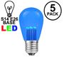 Picture of 5 Pack Blue S14 LED Medium Base e26 Bulbs w/ 9 LEDs