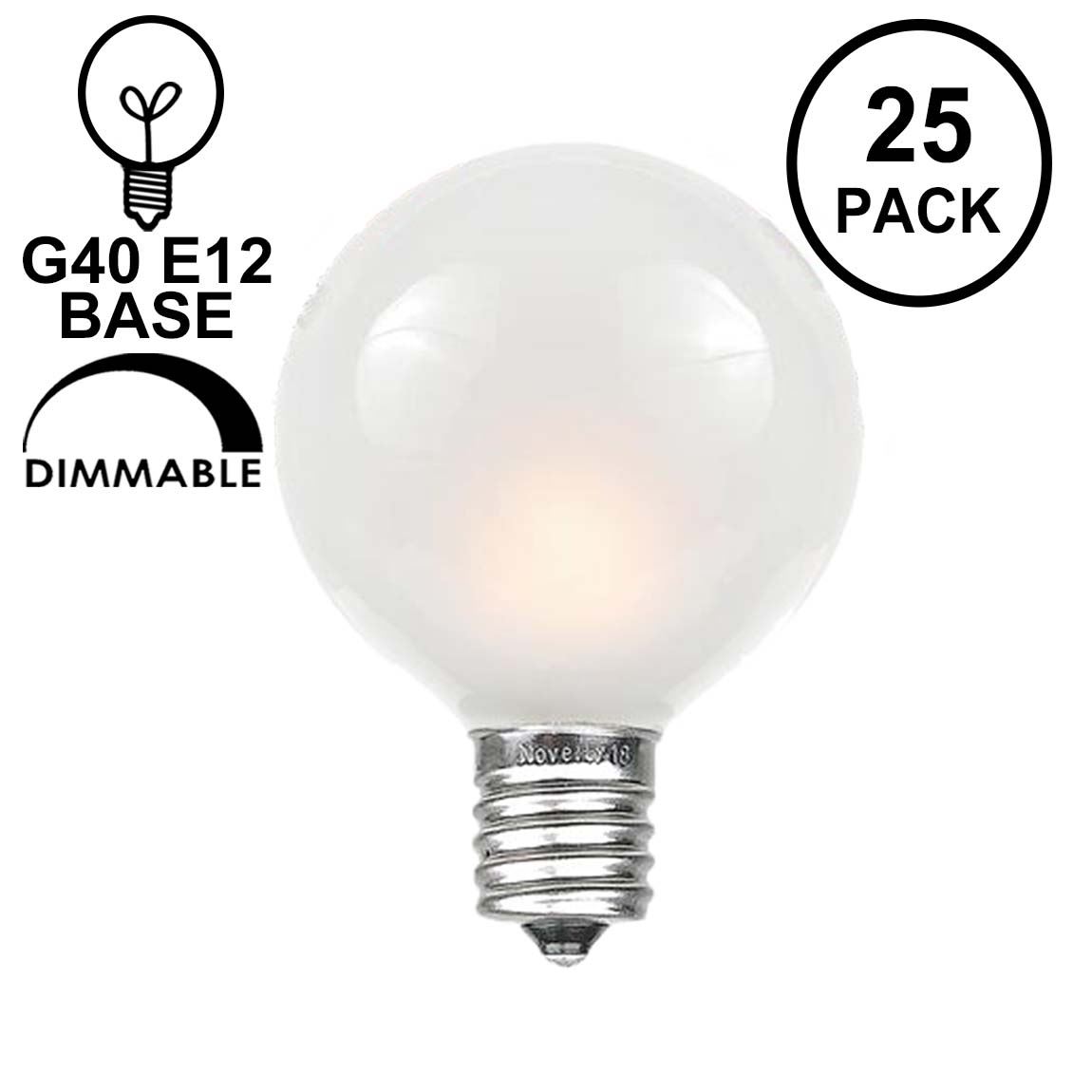 Picture of Frosted White G40 Globe Replacement Bulbs 25 Pack