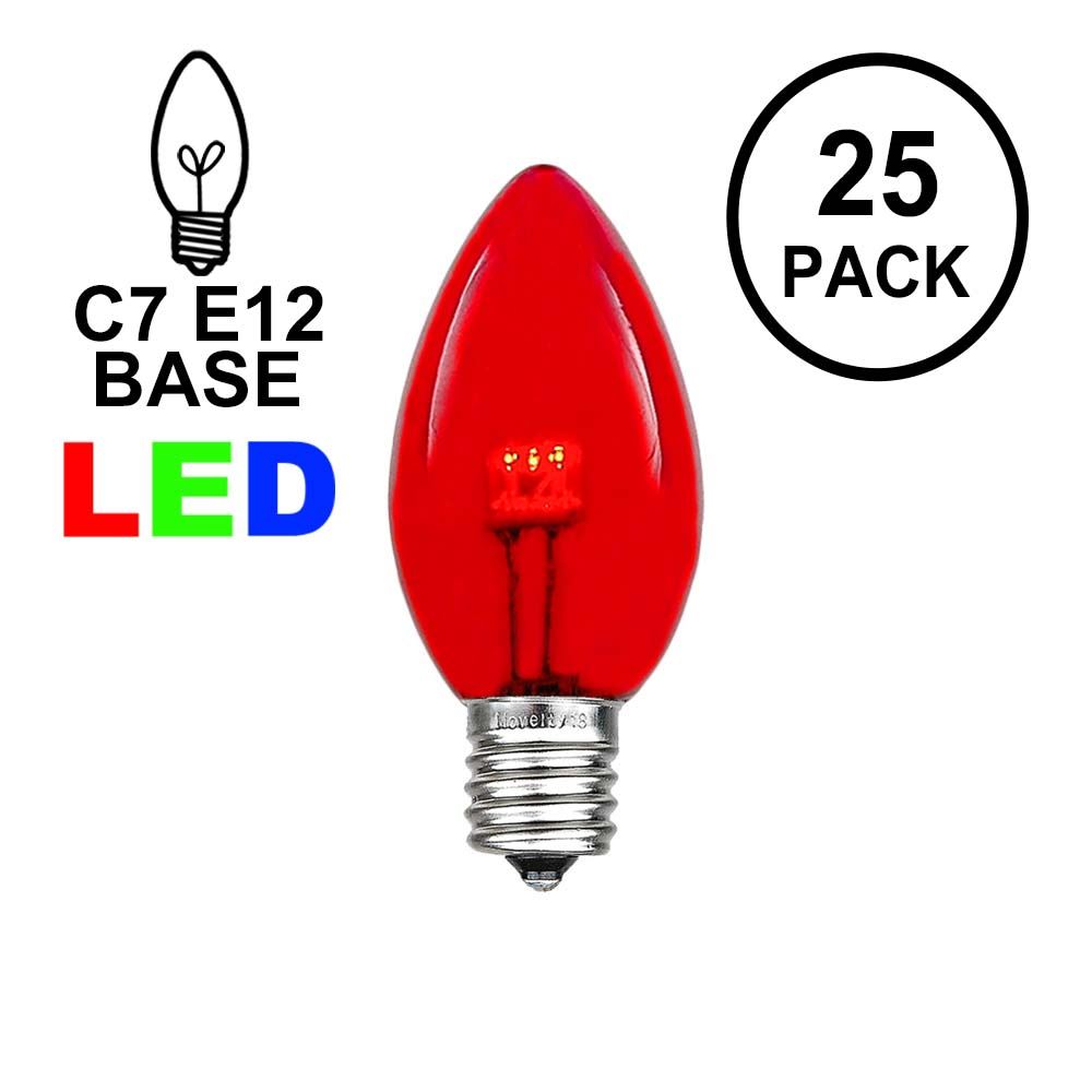 Picture of C7 - Red - Glass LED Replacement Bulbs - 25 Pack