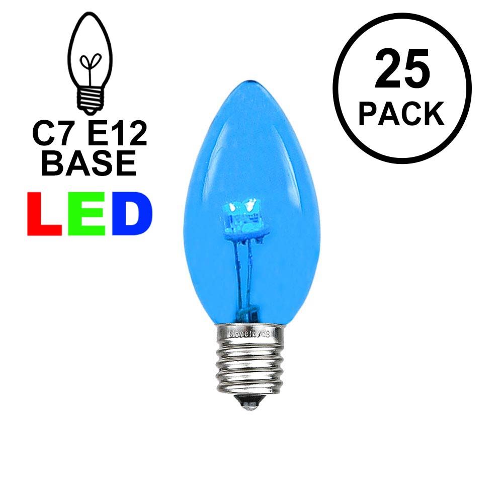6 Pack GE C-7 Cool Bright Translucent Green Incandescent  Replacement bulbs 
