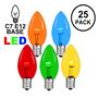 Picture of C7 - Multi Colored - Glass LED Replacement Bulbs - 25 Pack
