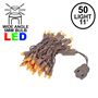 Picture of 50 LED Amber LED Christmas Lights 11' Long on Brown Wire