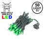 Picture of 50 LED Green LED Christmas Lights 11' Long on Black Wire